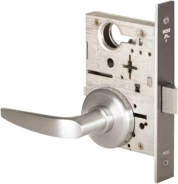 Best - Grade 1 Passage Lever Lockset - 2-3/4" Back Set, Keyless Cylinder, Brass Alloy, Satin Chrome Finish - Caliber Tooling