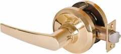 Stanley - Grade 1 Communicating Lever Lockset - 2-3/4" Back Set, Key In Lever Cylinder, Brass Alloy, Bright Brass Finish - Caliber Tooling