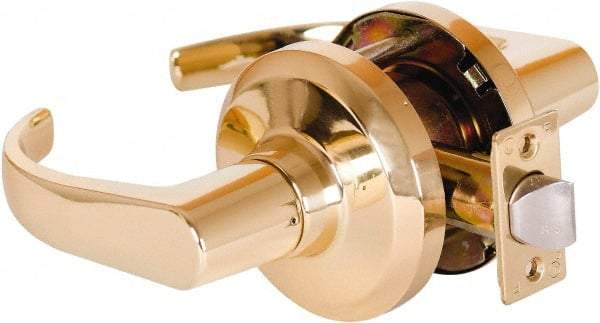 Stanley - Grade 1 Passage Lever Lockset - 2-3/4" Back Set, Keyless Cylinder, Brass Alloy, Bright Brass Finish - Caliber Tooling