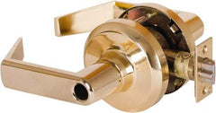 Stanley - Grade 1 Entrance Lever Lockset - 2-3/4" Back Set, Key In Lever Cylinder, Brass Alloy, Bright Brass Finish - Caliber Tooling