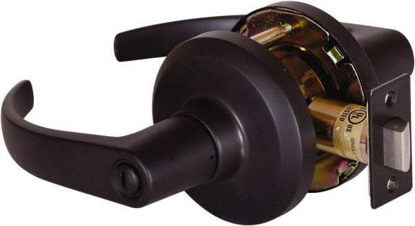 Stanley - Grade 1 Privacy Lever Lockset - 2-3/4" Back Set, Keyless Cylinder, Brass Alloy, Oil Rubbed Bronze Finish - Caliber Tooling