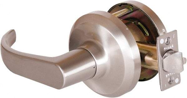 Stanley - Grade 1 Communicating Lever Lockset - 2-3/4" Back Set, Key In Lever Cylinder, Brass Alloy, Satin Nickel Finish - Caliber Tooling