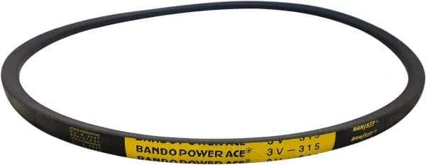 Bando - Section 3V, 3/8" Wide, 48" Outside Length, V-Belt - Rubber Compound, Black, Narrow, No. 3V475 - Caliber Tooling