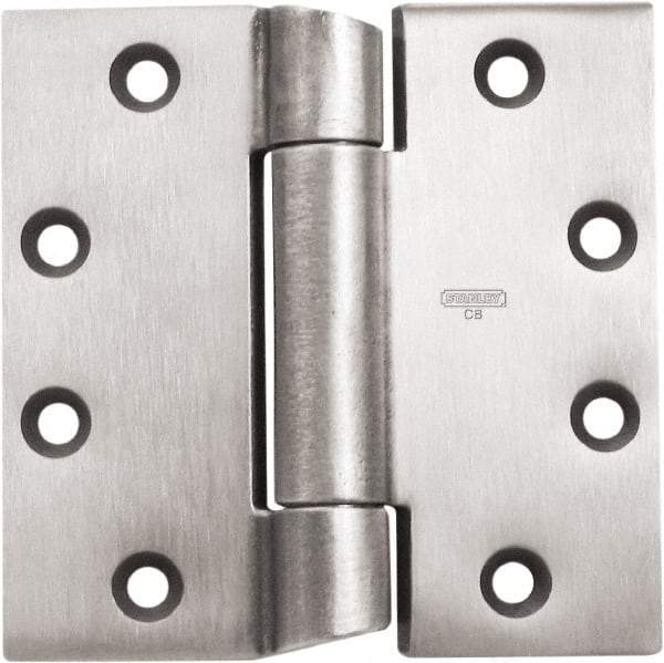 Stanley - 4-1/2" Long x 4-1/2" Wide 304 Stainless Steel Full Mortise Hinge - Prime Coat Gray Finish, 3 Knuckles, 8 Holes - Caliber Tooling