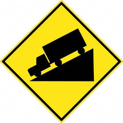 NMC - "Truck", 30" Wide x 30" High, Aluminum Traffic Control Signs - 0.08" Thick, Black on Yellow, High Intensity Reflectivity, Diamond, Post Mount - Caliber Tooling