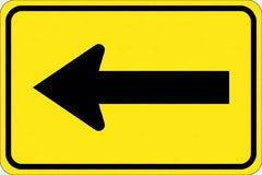 NMC - "Left Arrow", 30" Wide x 30" High, Aluminum Traffic Control Signs - 0.08" Thick, Black on Yellow, High Intensity Reflectivity, Diamond, Post Mount - Caliber Tooling