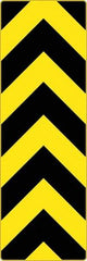 NMC - "Chevron", 12" Wide x 36" High, Aluminum Warning & Safety Reminder Signs - 0.08" Thick, Black on Yellow, High Intensity Reflectivity, Rectangle, Post Mount - Caliber Tooling