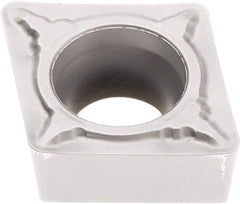 Seco - CCMT32.52 F1 Grade TK1501 Carbide Turning Insert - Ti(C/N)/Al2O3/Cr Finish, 80° Diamond, 3/8" Inscr Circle, 5/32" Thick, 1/32" Corner Radius - Caliber Tooling