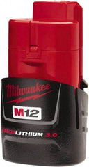 Milwaukee Tool - 12 Volt Lithium-Ion Power Tool Battery - 3 Ahr Capacity, Series M12 REDLITHIUM - Caliber Tooling