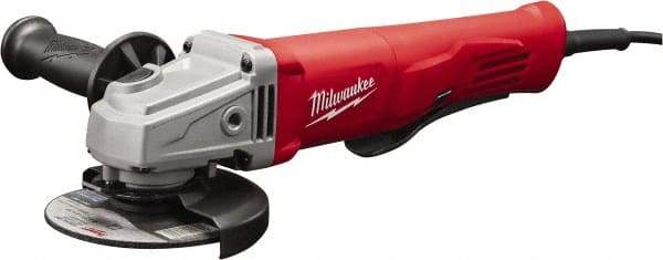 Milwaukee Tool - 4-1/2" Wheel Diam, 12,000 RPM, Corded Angle & Disc Grinder - 5/8-11 Spindle - Caliber Tooling