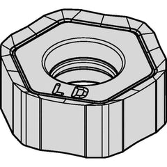 Kennametal - HNGJ43 LD Grade KCSM40 Carbide Milling Insert - AlTiN/TiN Finish, 11/64" Thick, 12mm Inscribed Circle, 1mm Corner Radius - Caliber Tooling