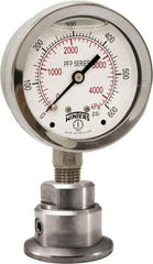 Winters - 2-1/2" Dial, 1/4 Thread, 0-100 Scale Range, Pressure Gauge - Bottom Connection Mount, Accurate to 1.5% of Scale - Caliber Tooling