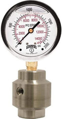 Winters - 4" Dial, 1/4 Thread, 0-60 Scale Range, Pressure Gauge - Bottom Connection Mount, Accurate to 1.5% of Scale - Caliber Tooling