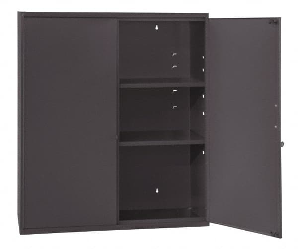 Durham - 2 Shelf Locking Storage Cabinet - Steel, 26-5/8" Wide x 11-7/8" Deep x 30" High, Gray - Caliber Tooling