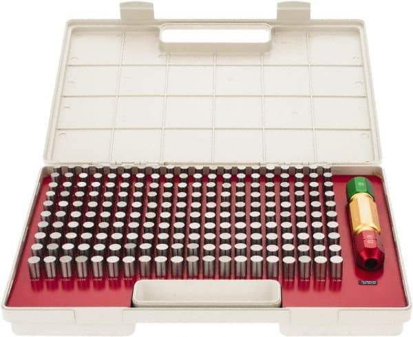 SPI - 200 Piece, 10-13.98mm Diameter Plug and Pin Gage Set - Minus 0.005mm Tolerance, Class ZZ - Caliber Tooling