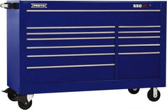 Proto - 36,455 Lb Capacity, 12 Drawer Mobile Workstation - 66" Wide x 27" Deep x 46" High, Steel, Blue - Caliber Tooling