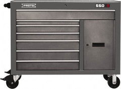 Proto - 18,109 Lb Capacity, 7 Drawer Mobile Workstation - 50" Wide x 25-1/4" Deep x 41" High, Steel, Dual Gray - Caliber Tooling