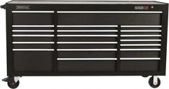 Proto - 39,577 Lb Capacity, 20 Drawer Mobile Workstation - 78-7/8" Wide x 25-1/4" Deep x 43-1/4" High, Steel, Dual Black - Caliber Tooling