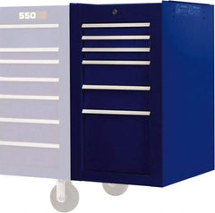 Proto - 6 Drawer Blue Side Cabinet - 19" Wide x 34" High x 25" Deep, Use with Proto Roller Cabinet - Caliber Tooling