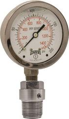 Winters - 2-1/2" Dial, 1/4 Thread, 0-600 Scale Range, Pressure Gauge - Bottom Connection Mount, Accurate to 1.5% of Scale - Caliber Tooling