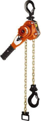 CM - 1,500 Lb Lifting Capacity, 15' Lift Height, Lever with Overload Protection Hoist - Made from Chain, 45 Lb Avg Pull to Lift Rated Load, 1 Chain - Caliber Tooling