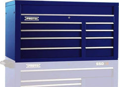 Proto - 8 Drawer Top Tool Chest - 50" Wide x 25-1/4" Deep x 27" High, Steel, Blue - Caliber Tooling