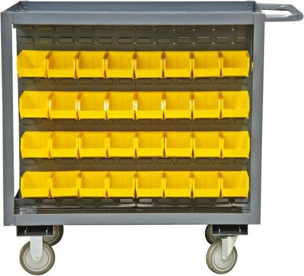 Durham - 1,200 Lb Capacity, 24" Wide x 36" Long x 36-1/8" High Service Cart - 2 Shelf, Steel, 2 Rigid/2 Swivel Casters - Caliber Tooling