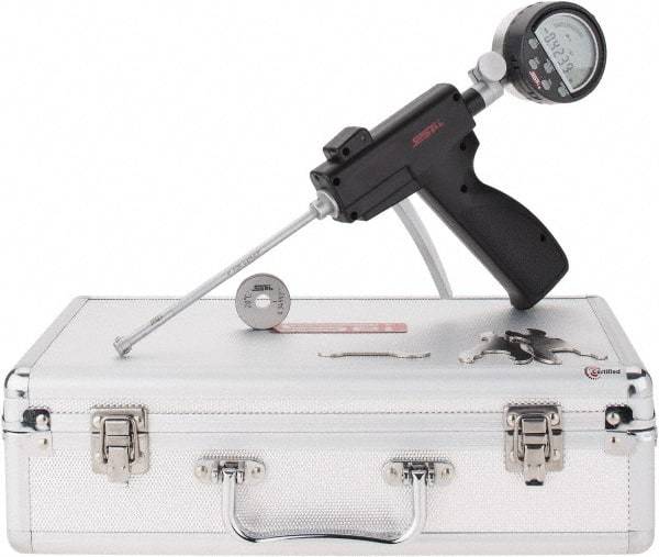 SPI - 0.35 to 0.425", 2" Deep, Pistol Grip Electronic Bore Gage - Up to 0.00016" Accuracy, 0.0001" Resolution, Includes Indicator - Caliber Tooling