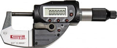 SPI - 0 to 1" Range, 0.00005" Resolution, IP65 Electronic Outside Micrometer - 0.00015" Accuracy, CR2032 Battery - Caliber Tooling