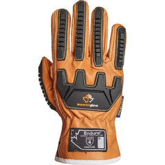 Abrasion resistant driver gloves that dampen vibrations and guard against impact