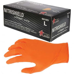 Disposable Gloves: Size 2X-Large, 6 mil, Nitrile Orange, 9-1/2″ Length, FDA Approved