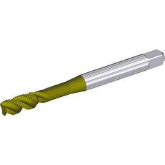 Kennametal - 1/2-20 3 Flute 2B Modified Bottoming Spiral Flute Tap - Cobalt, TiN Finish, 100mm OAL, Right Hand Flute, Right Hand Thread - Caliber Tooling