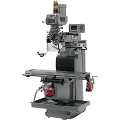 Jet - 54" Table Width x 12" Table Length, Electronic Variable Speed Control, 3 Phase Knee Milling Machine - R8 Spindle Taper, 5 hp - Caliber Tooling