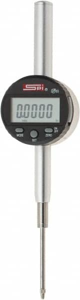 SPI - 0 to 2" Range, 0.00005" Graduation, Electronic Drop Indicator - Flat & Lug Back, Accurate to 0.0012", Inch & Metric System, Digital Display - Caliber Tooling