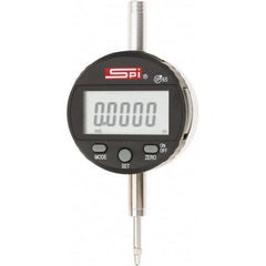 SPI - 0 to 1/2" Range, 0.0005" Graduation, Electronic Drop Indicator - Flat & Lug Back, Accurate to 0.0008", Inch & Metric System, Digital Display - Caliber Tooling