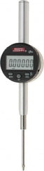 SPI - 0 to 2" Range, 0.00005" Graduation, Electronic Drop Indicator - Flat & Lug Back, Accurate to 0.00025", Inch & Metric System, Digital Display - Caliber Tooling