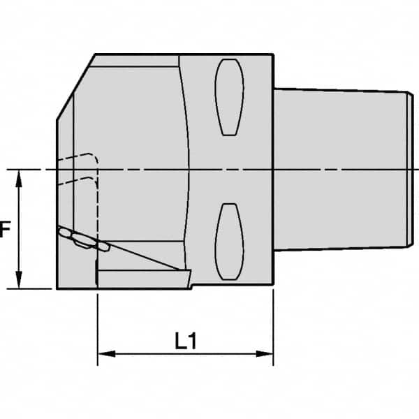 Kennametal - EG-P-GUP, EG-U-GUN, EG-U-GUP, ER-P-GUP, ER-U-GUN, ER-U-GUP Insert, 57mm Head Length, Modular Grooving Blade Holder Head - Left Hand Cut, System Size PSC80, Through Coolant, Series Beyond Evolution - Caliber Tooling