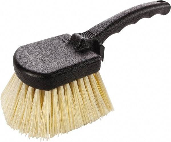 Harper Brush - 2-1/4" Bristle Length, Polypropylene Utility Scrub Brush - 3-1/2" x 3-1/2" Long x 3" Wide Head, 10" OAL, Easy Grip Handle, Black, Polypropylene Block - Caliber Tooling