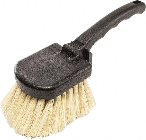 Harper Brush - 2-1/4" Bristle Length, Tampico Utility Scrub Brush - 3-1/2" x 3-1/2" Long x 3" Wide Head, 10" OAL, Easy Grip Handle, Black, Polypropylene Block - Caliber Tooling