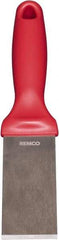 Remco - Stiff Stainless Steel Beveled Scraper - 1-1/2" Blade Width x 3-1/2" Blade Length, 5-13/32" Long Ergonomic Polypropylene Handle - Caliber Tooling