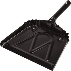 Harper Brush - 12" Wide x 7" Deep x 4" High Handheld Dustpan - Metal Body, 6" Handle, Black - Caliber Tooling