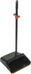 Harper Brush - 12" Wide x 12" Deep x 36" High Upright Dustpan - Plastic Body, 28" Aluminum Handle, Black - Caliber Tooling