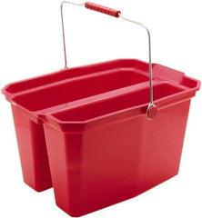 Harper Brush - 19 Qt Plastic Double Pail - 18" Long, Red, Metal Handle - Caliber Tooling