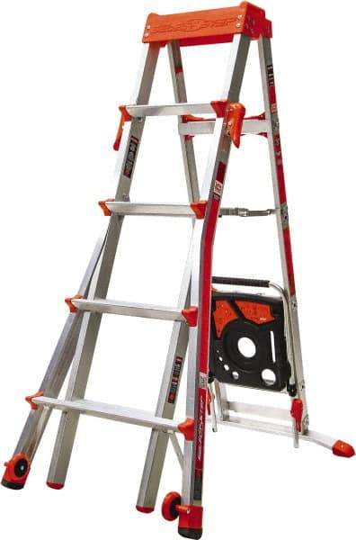 Little Giant Ladder - 6 Steps, 8' High, Type IA Rating, Aluminum Multi-Use Ladder - 300 Lb Load Capacity, 27" Base Width - Caliber Tooling