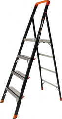 Little Giant Ladder - 4 Steps, 6' High, Type IAA Rating, Fiberglass Step Ladder - 375 Lb Load Capacity, 23-1/2" Base Width - Caliber Tooling