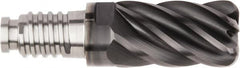 Kennametal - 3/4" Diam, 1-1/8" LOC, 6 Flute, 0.09" Corner Radius End Mill Head - Solid Carbide, AlTiN Finish, Duo-Lock 20 Connection, Spiral Flute, 37 & 39° Helix, Centercutting - Caliber Tooling