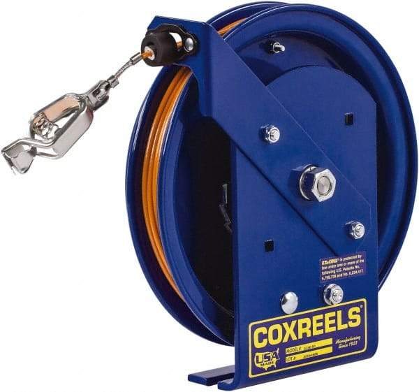 CoxReels - 5/32 Inch x 35 Ft. Stranded Cable Grounding Reel - Spring Driven Reel, Galvanized Steel Cable - Caliber Tooling