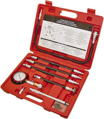 Lang - 8 Piece Dial Engine Compression Test Kit - 300 Max Pressure, 0 to 300 PSI (0 to 21 Kg/cm2) Scale - Caliber Tooling