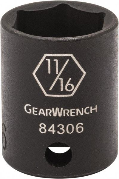 GearWrench - 3/8" Drive 1" Standard Impact Socket - 6 Points - Caliber Tooling