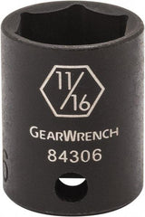 GearWrench - 3/8" Drive 1" Standard Impact Socket - 6 Points - Caliber Tooling